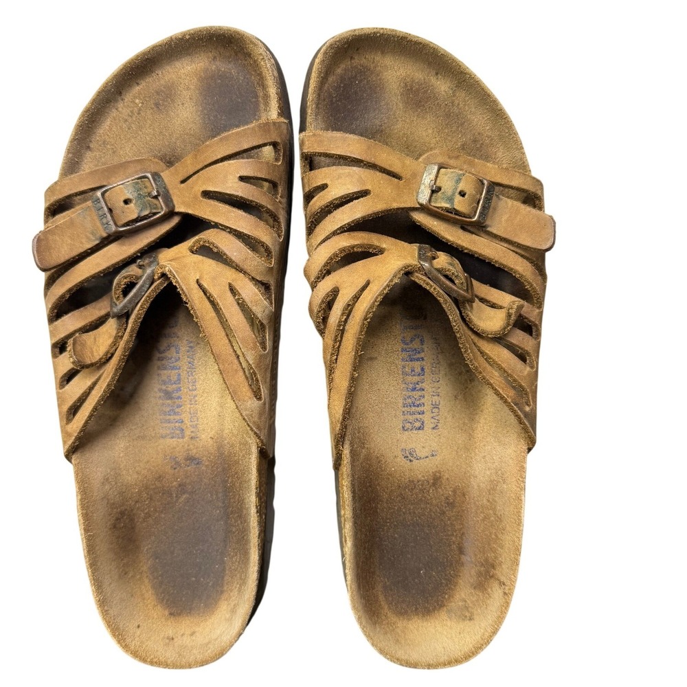 Birkenstock Granada Soft Footbed Tobacco Brown Oiled Leather Sandals Womens 38 - Picture 7 of 7